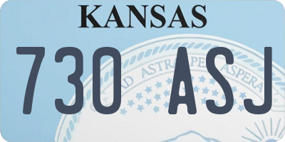 KS license plate 730ASJ