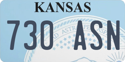KS license plate 730ASN