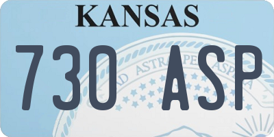 KS license plate 730ASP