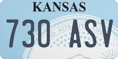 KS license plate 730ASV