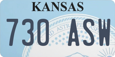 KS license plate 730ASW