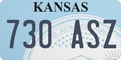 KS license plate 730ASZ