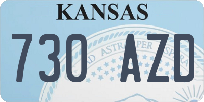 KS license plate 730AZD