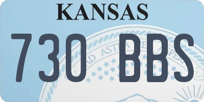 KS license plate 730BBS
