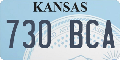 KS license plate 730BCA