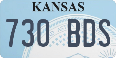 KS license plate 730BDS
