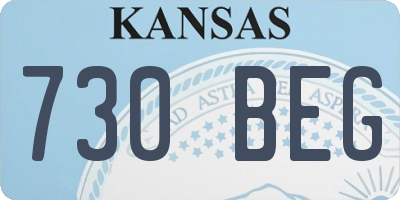 KS license plate 730BEG