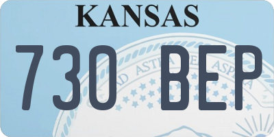 KS license plate 730BEP
