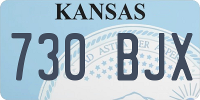 KS license plate 730BJX