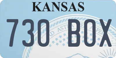 KS license plate 730BOX