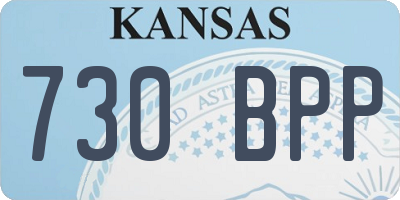 KS license plate 730BPP