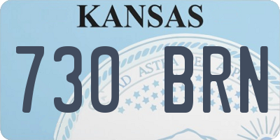 KS license plate 730BRN