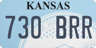KS license plate 730BRR