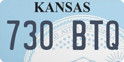 KS license plate 730BTQ