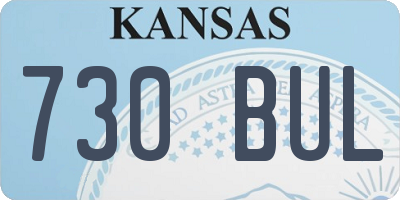 KS license plate 730BUL