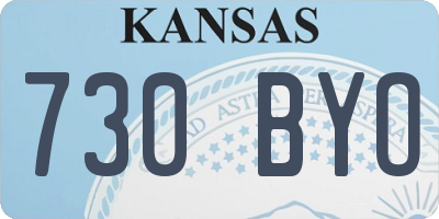 KS license plate 730BYO