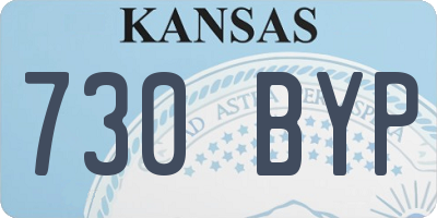 KS license plate 730BYP