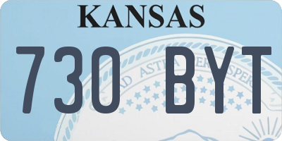KS license plate 730BYT
