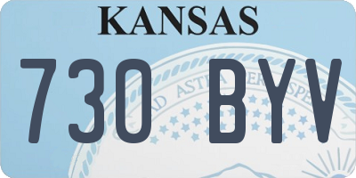 KS license plate 730BYV