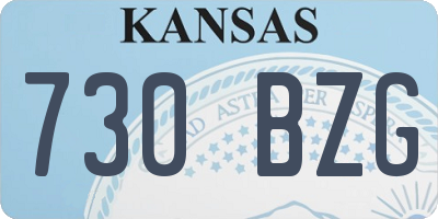 KS license plate 730BZG