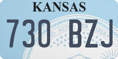 KS license plate 730BZJ