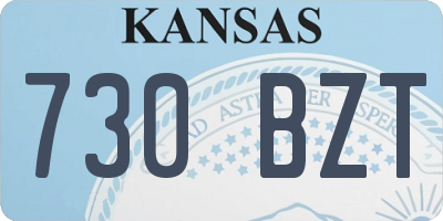 KS license plate 730BZT