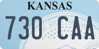 KS license plate 730CAA