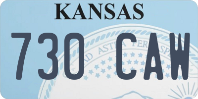 KS license plate 730CAW