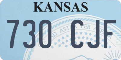 KS license plate 730CJF