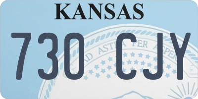 KS license plate 730CJY