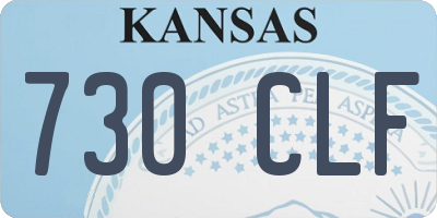 KS license plate 730CLF
