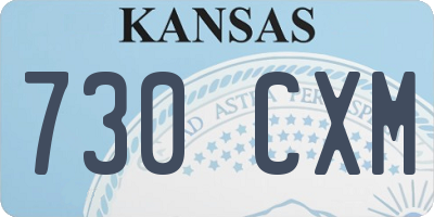 KS license plate 730CXM