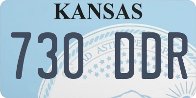 KS license plate 730DDR
