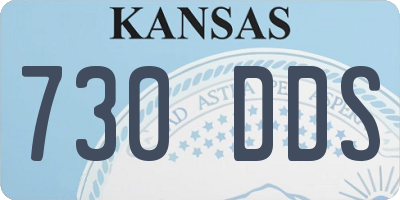 KS license plate 730DDS