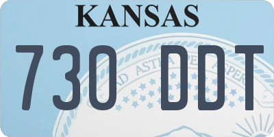 KS license plate 730DDT