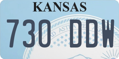 KS license plate 730DDW