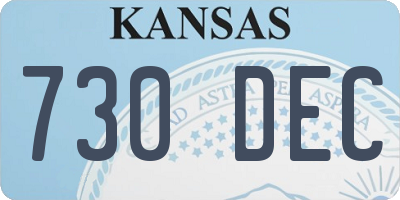 KS license plate 730DEC