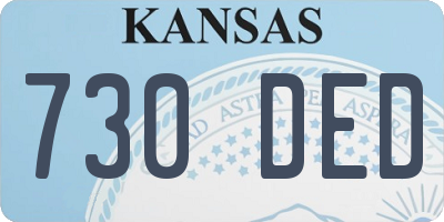 KS license plate 730DED