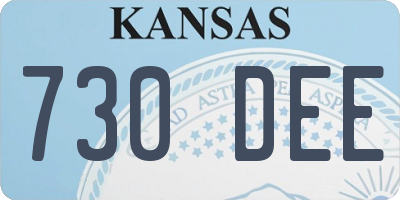 KS license plate 730DEE