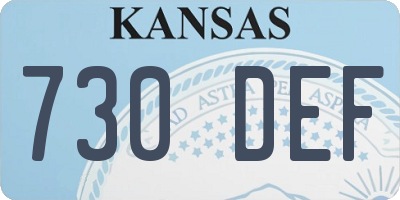 KS license plate 730DEF