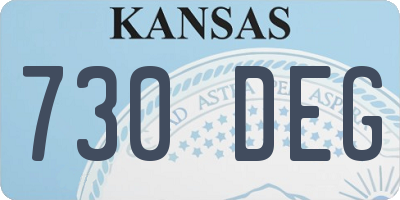 KS license plate 730DEG