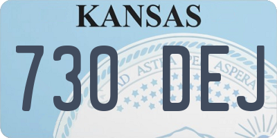 KS license plate 730DEJ