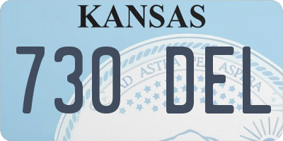 KS license plate 730DEL