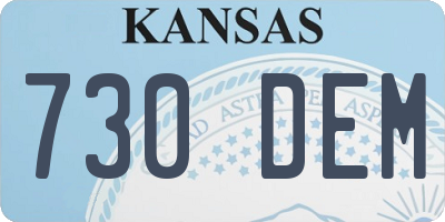 KS license plate 730DEM