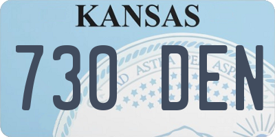 KS license plate 730DEN