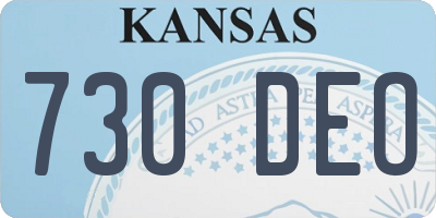 KS license plate 730DEO