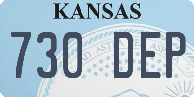 KS license plate 730DEP