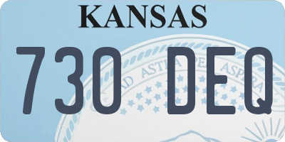 KS license plate 730DEQ
