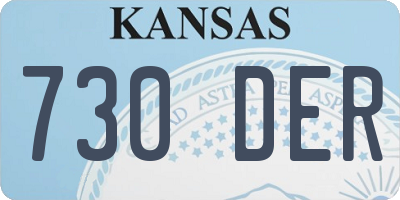 KS license plate 730DER