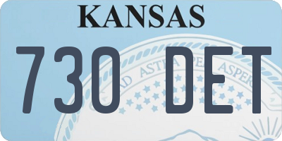 KS license plate 730DET